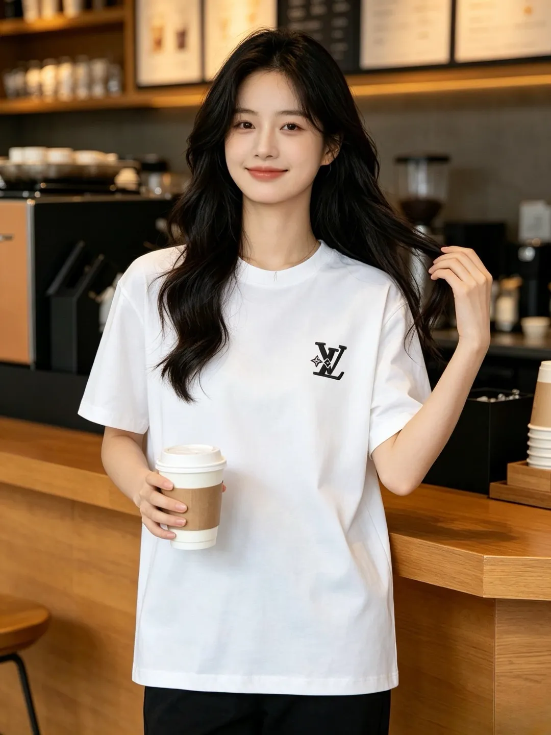 Louis Vuitton/Louis Vuitton star small label LV embroidered logo short sleeves